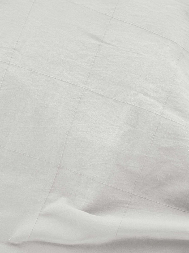 Juego de cama de algodón lavado con estampado de cuadros jacquard Blanco - Kiabi
