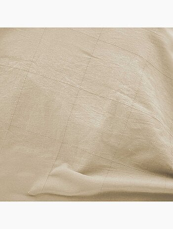 Juego de cama de algodón lavado con estampado de cuadros jacquard