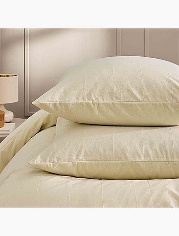 Juego de cama de algodón lavado con estampado de cuadros jacquard