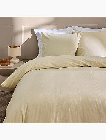 Juego de cama de algodón lavado con estampado de cuadros jacquard