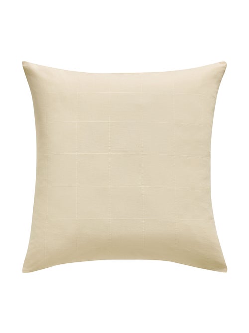 Juego de cama de algodón lavado con estampado de cuadros jacquard - Kiabi Juego de cama de algodón lavado con estampado de cuadros jacquard - Kiabi