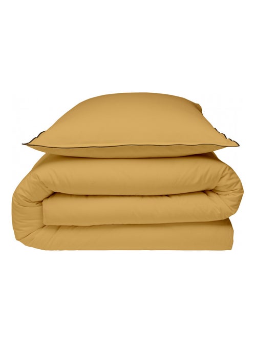 Juego de cama de algodón liso con acabado bourdon - Kiabi Juego de cama de algodón liso con acabado bourdon - Kiabi