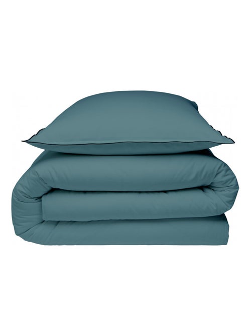 Juego de cama de algodón liso con acabado bourdon - Kiabi Juego de cama de algodón liso con acabado bourdon - Kiabi