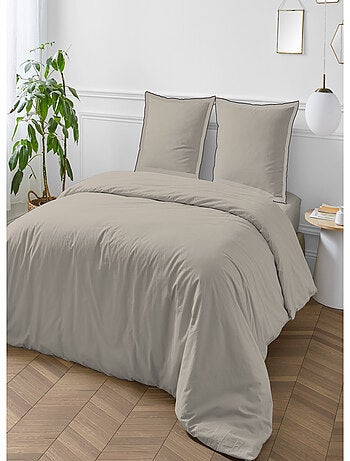 Juego de cama de algodón liso con acabado bourdon