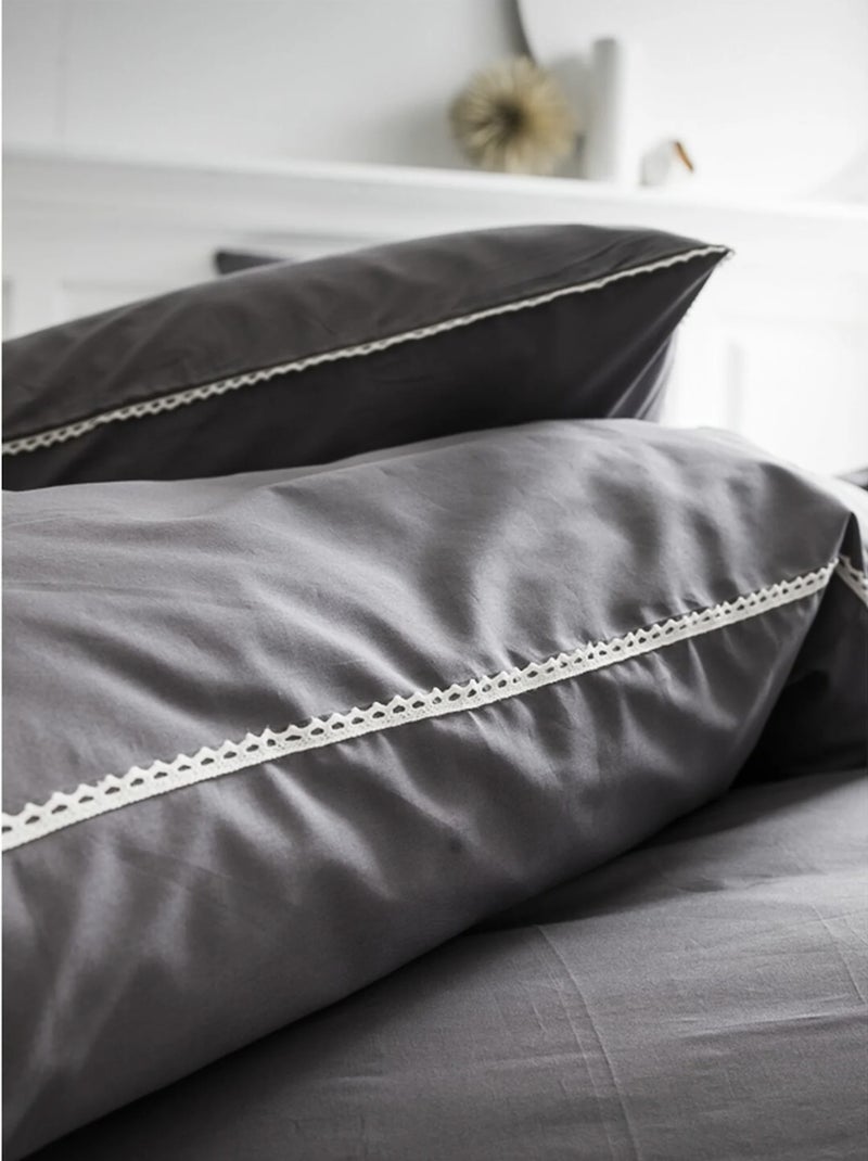 Juego de cama de Algodón Luxury Lace PROMO LINGE Gris antracita - Kiabi