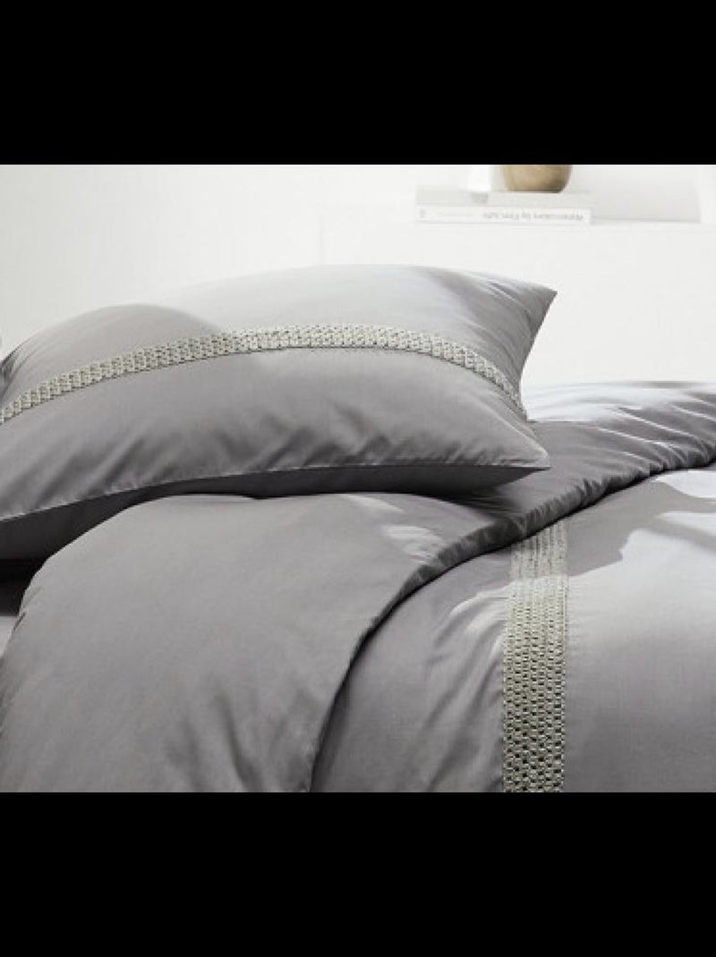 Juego de cama de Algodón Luxury Macrame PROMO LINGE Gris plateado - Kiabi