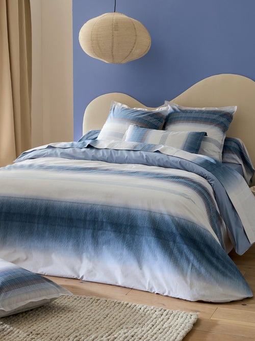 Juego de cama de algodón percal a rayas, sábana + funda de almohada - Kiabi