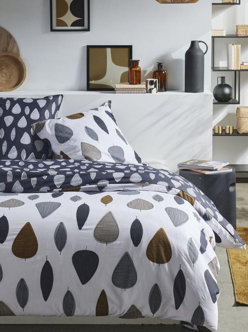 Juego de cama de algodón puro, 240 x 220 cm, estampado de árboles - AFIBEL - Kiabi Juego de cama de algodón puro, 240 x 220 cm, estampado de árboles - AFIBEL - Kiabi