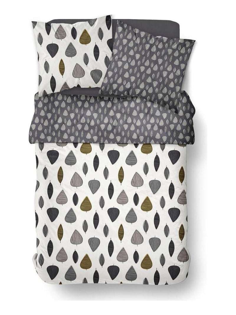 Juego de cama de algodón puro, 240 x 220 cm, estampado de árboles - AFIBEL Blanco - Kiabi