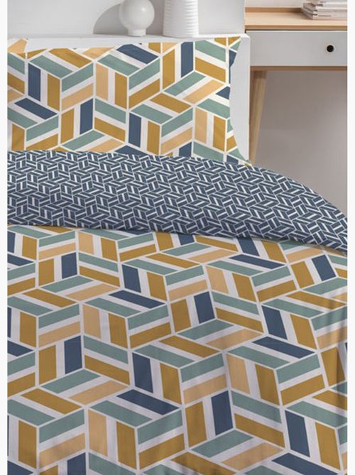 Juego de cama de algodón puro 240 x 220 cm, Optica - AFIBEL - Kiabi Juego de cama de algodón puro 240 x 220 cm, Optica - AFIBEL - Kiabi