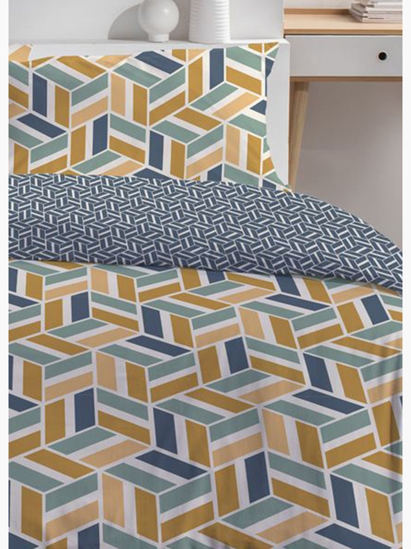 Juego de cama de algodón puro 240 x 220 cm, Optica - AFIBEL Gris marrón - Kiabi