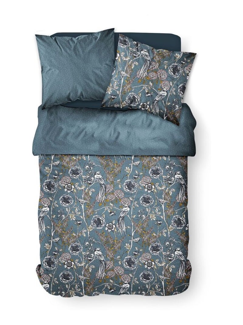 Juego de cama de algodón puro, 260 x 240 cm, color natural - AFIBEL Azul - Kiabi