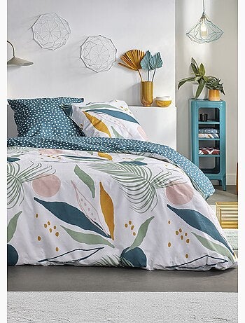 Juego de cama de algodón puro, 260 x 240 cm, color natural - AFIBEL