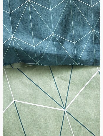 Juego de cama de algodón puro, 260 x 240 cm, estampado de rombos. - AFIBEL