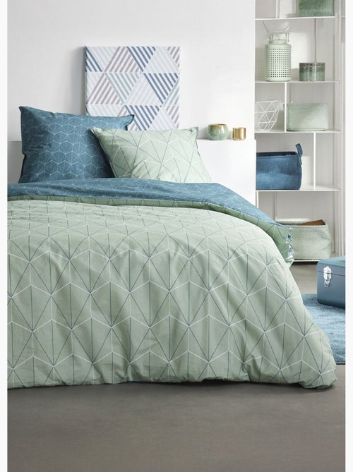 Juego de cama de algodón puro, 260 x 240 cm, estampado de rombos. - AFIBEL - Kiabi