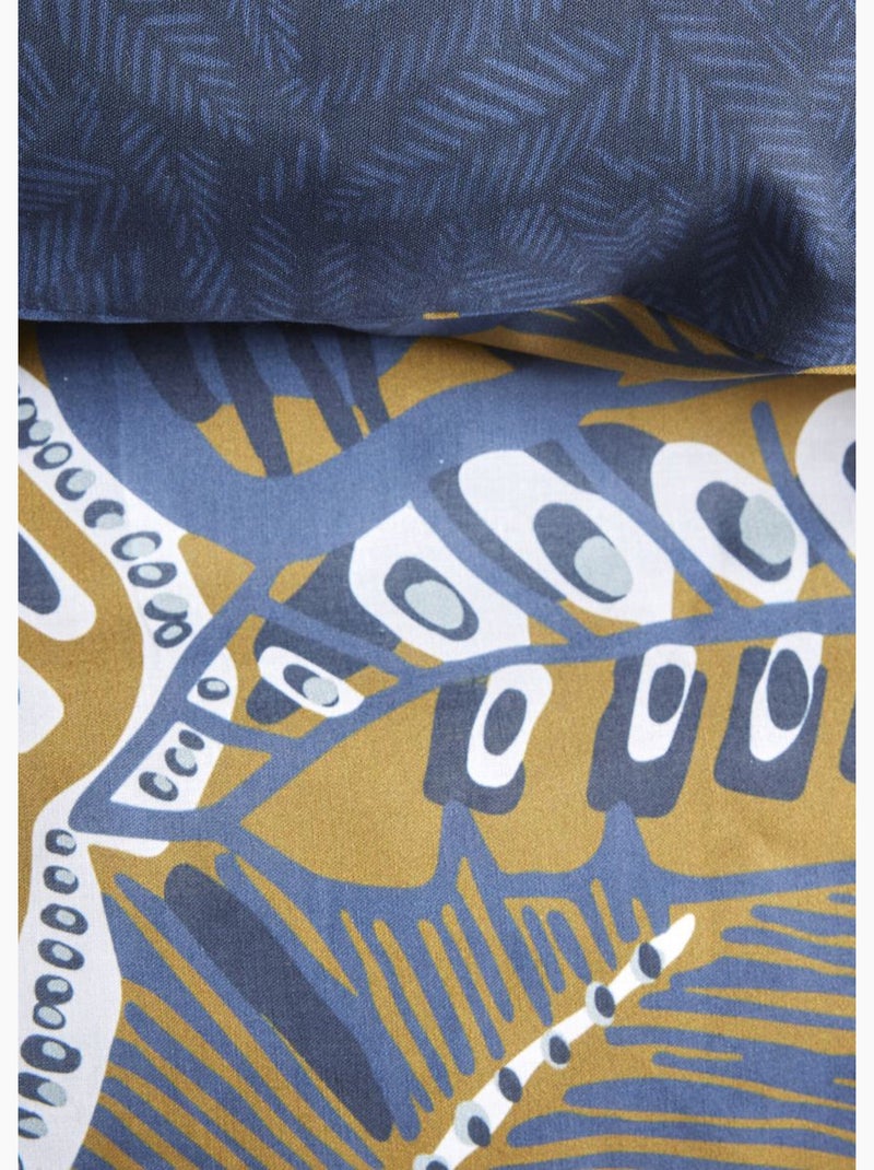 Juego de cama de algodón puro 260 x 240 cm, Exótica - AFIBEL Azul marino - Kiabi