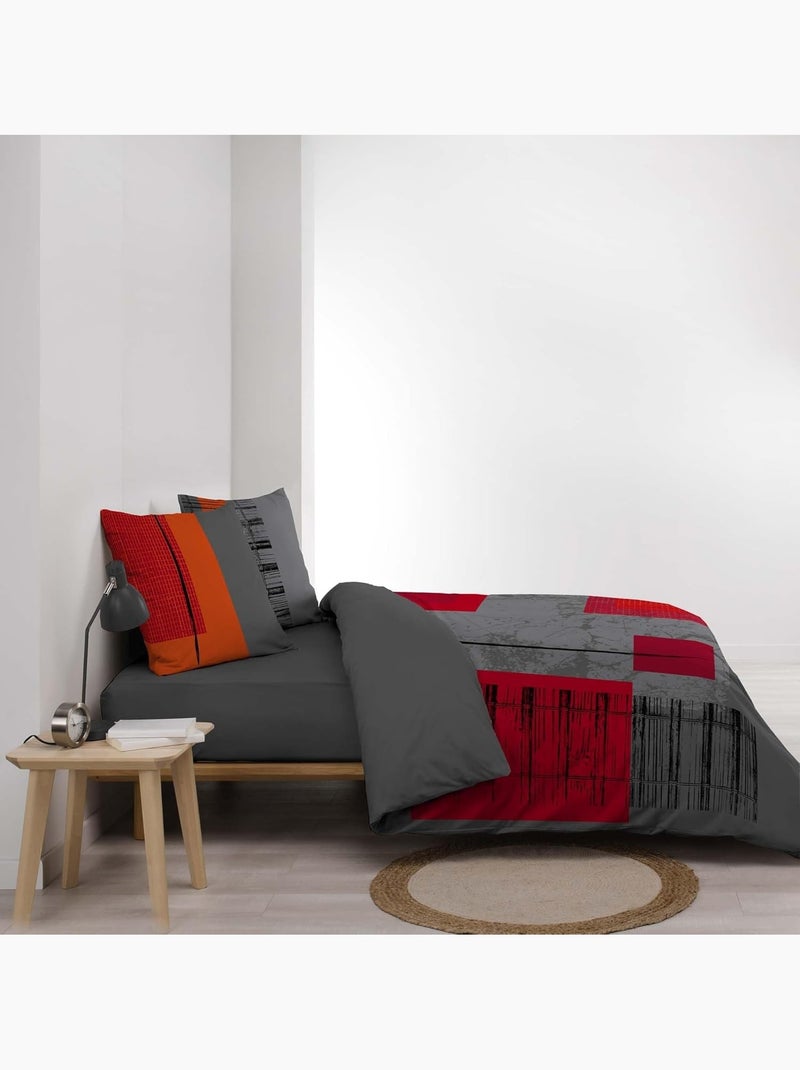 Juego de cama de algodón quadro douceur d'intérieur Gris antracita - Kiabi