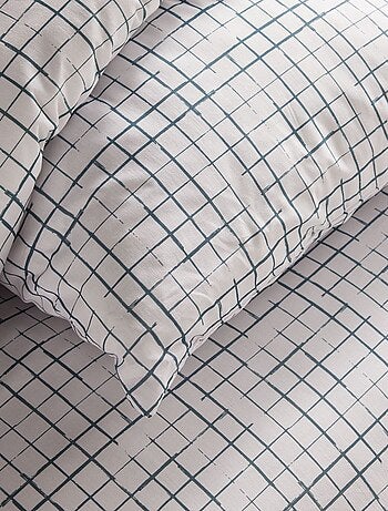 Juego de cama de cuadros - Doble