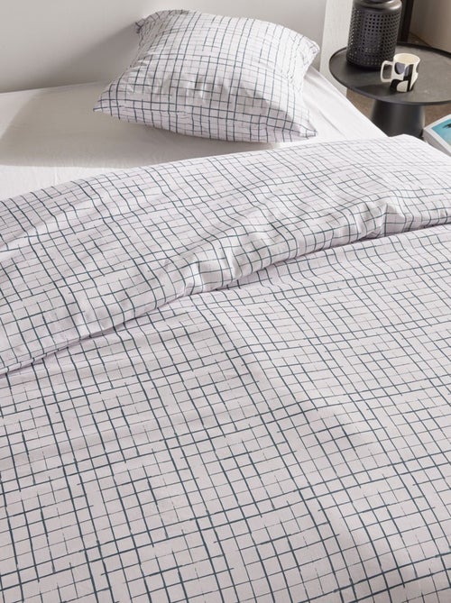 Juego de cama de cuadros - Doble - Kiabi