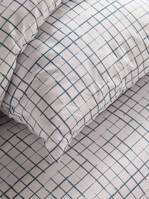 Juego de cama de cuadros - Doble - Kiabi