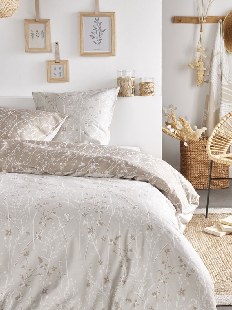 Juego de cama de flores - Doble BEIGE - Kiabi