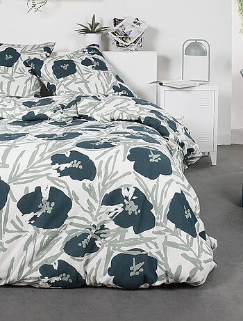 Juego de cama de franela 240 x 220 cm, Amapolas - AFIBEL