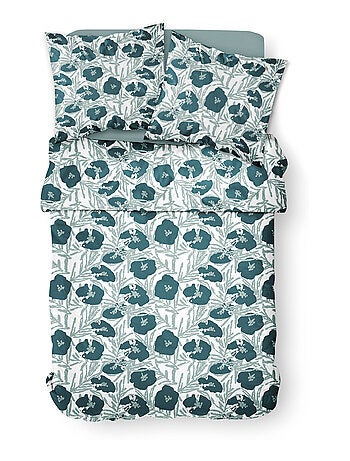 Juego de cama de franela 240 x 220 cm, Amapolas - AFIBEL