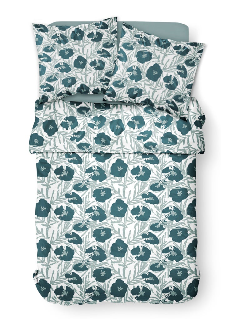 Juego de cama de franela 240 x 220 cm, Amapolas - AFIBEL Blanco - Kiabi