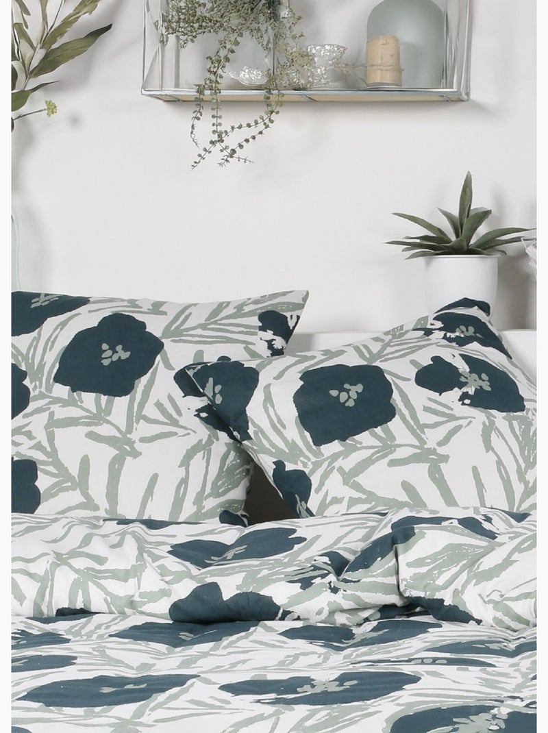 Juego de cama de franela 240 x 220 cm, Amapolas - AFIBEL Blanco - Kiabi