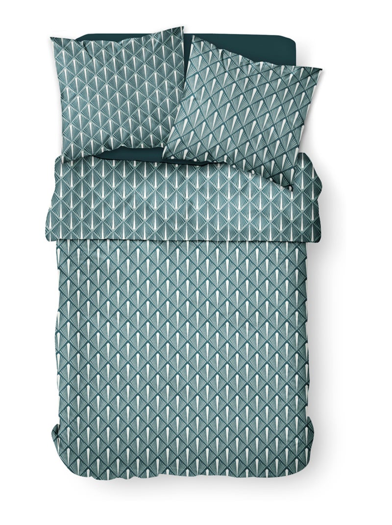 Juego de cama de franela, 240 x 220 cm, Art Déco - AFIBEL Azul - Kiabi