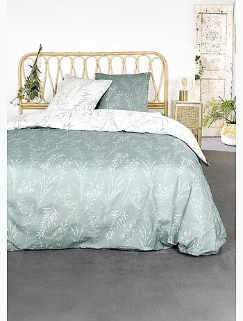 Juego de cama de franela 240 x 220 cm, estampado floral - AFIBEL