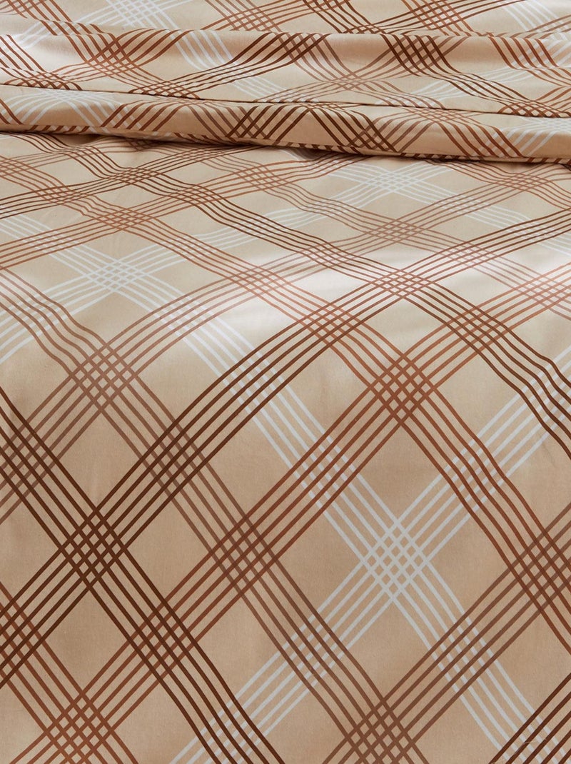 Juego de cama de franela con diseño gráfico Beige oscuro - Kiabi