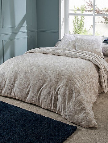 Juego de cama de franela con estampado floral