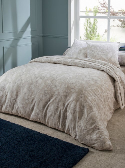 Juego de cama de franela con estampado floral - Kiabi