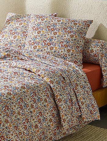 Juego de cama de franela de algodón floral 2 piezas funda de cama + funda de almohada