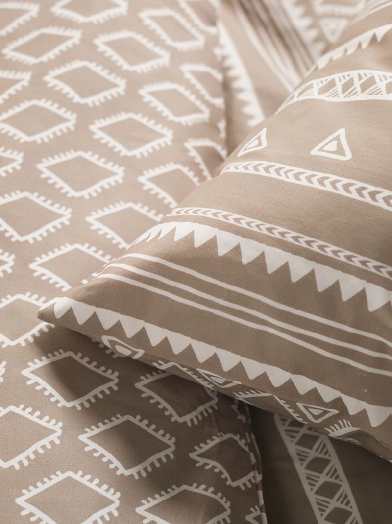 Juego de cama de franela étnica, 240 x 220 cm - AFIBEL Beige - Kiabi