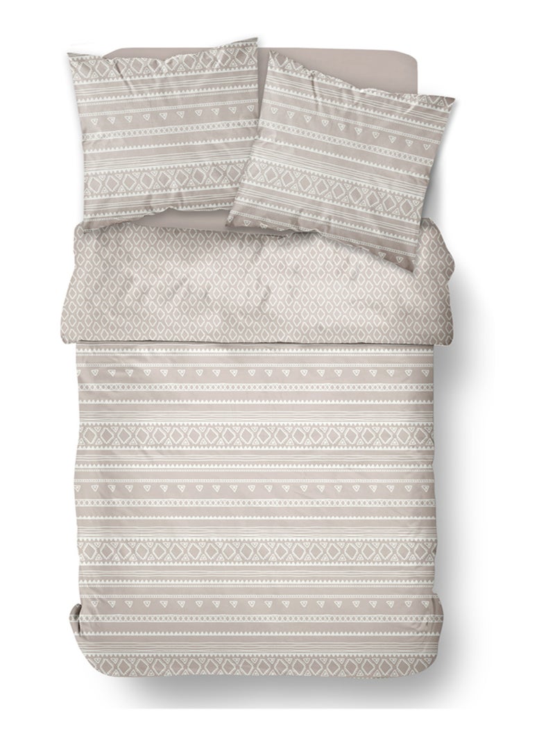 Juego de cama de franela étnica, 240 x 220 cm - AFIBEL Beige - Kiabi
