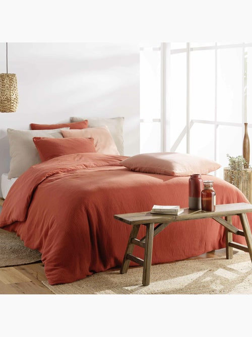 Juego de cama de gasa de algodón + 2 fundas de almohada - angelia - Kiabi Juego de cama de gasa de algodón + 2 fundas de almohada - angelia - Kiabi