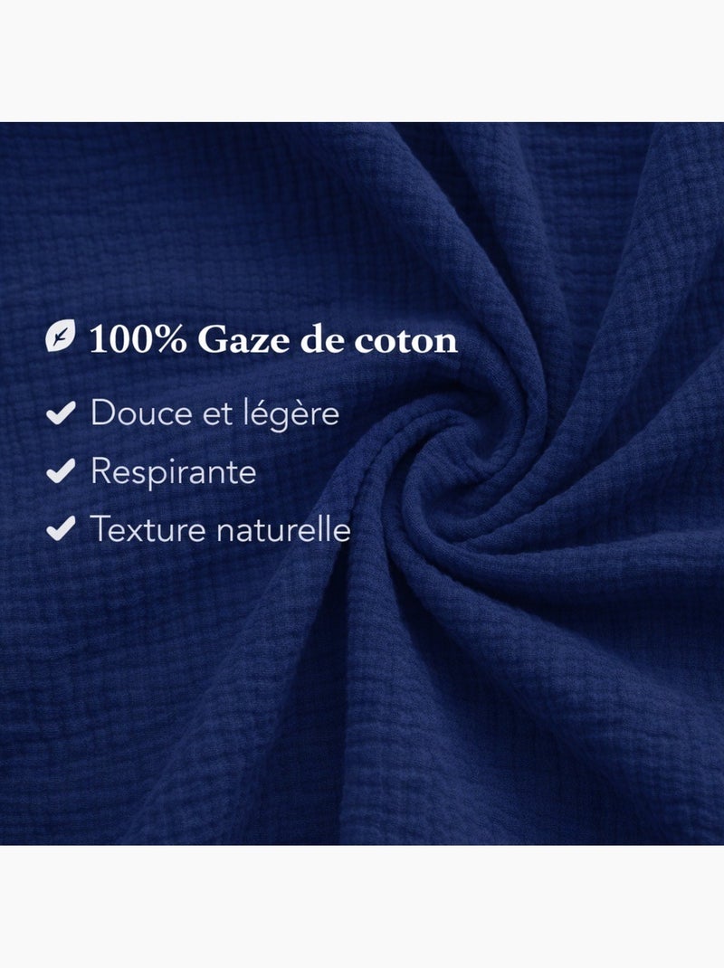 Juego de cama de Gasa de Algodón Alia PROMO LINGE Azul - Kiabi
