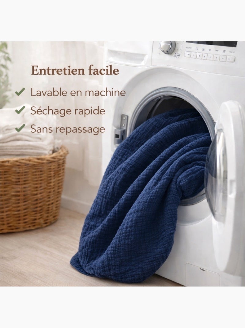 Juego de cama de Gasa de Algodón Alia PROMO LINGE Azul - Kiabi