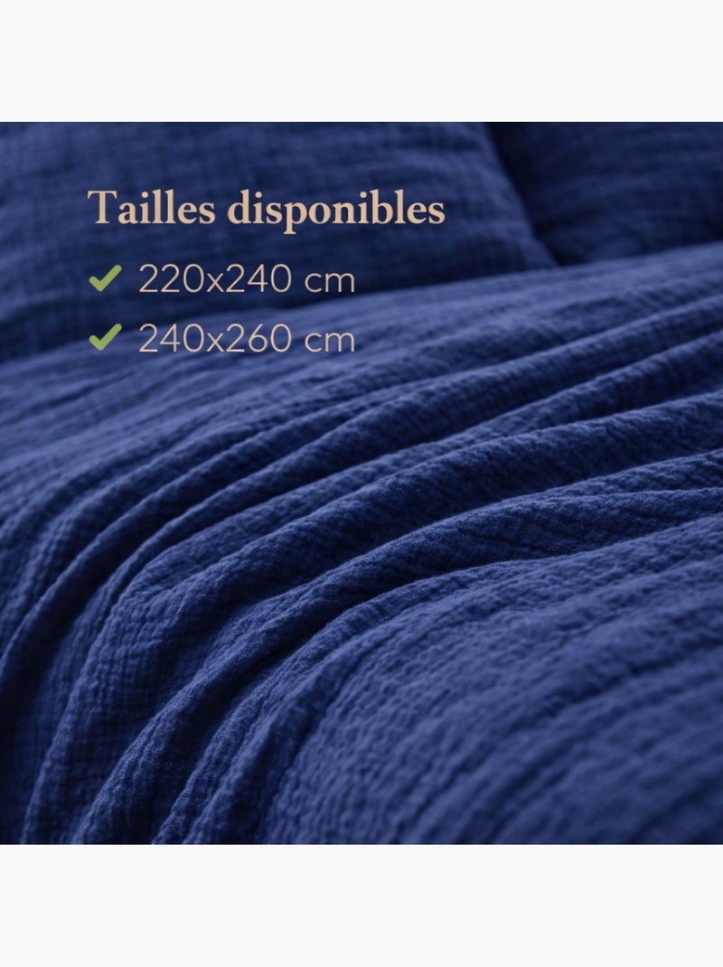 Juego de cama de Gasa de Algodón Alia PROMO LINGE Azul - Kiabi