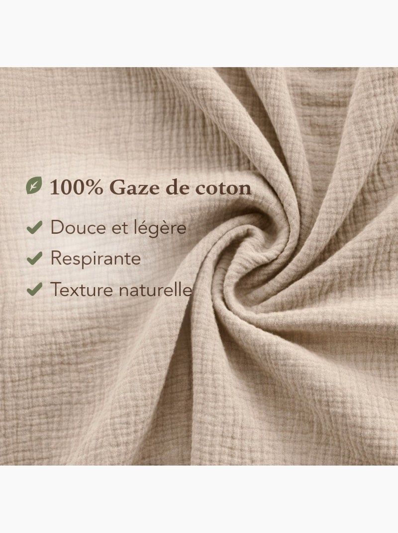 Juego de cama de Gasa de Algodón Alia PROMO LINGE Beige arena - Kiabi