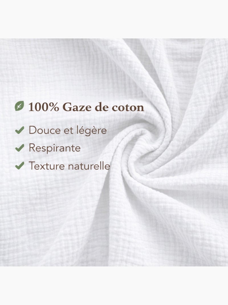 Juego de cama de Gasa de Algodón Alia PROMO LINGE Blanco - Kiabi