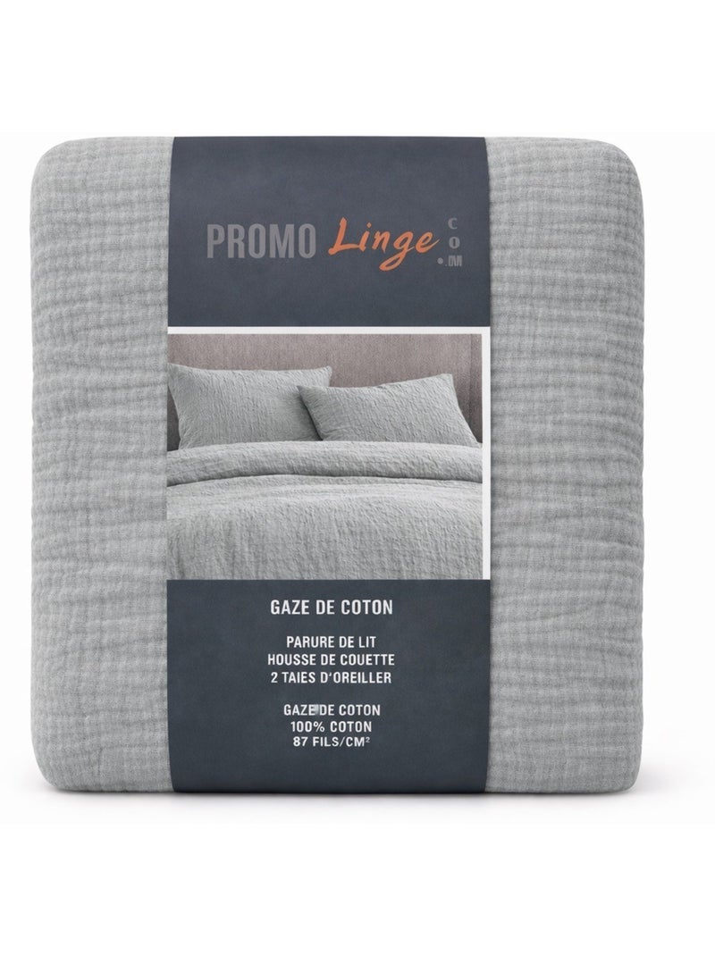 Juego de cama de Gasa de Algodón Alia PROMO LINGE Gris - Kiabi