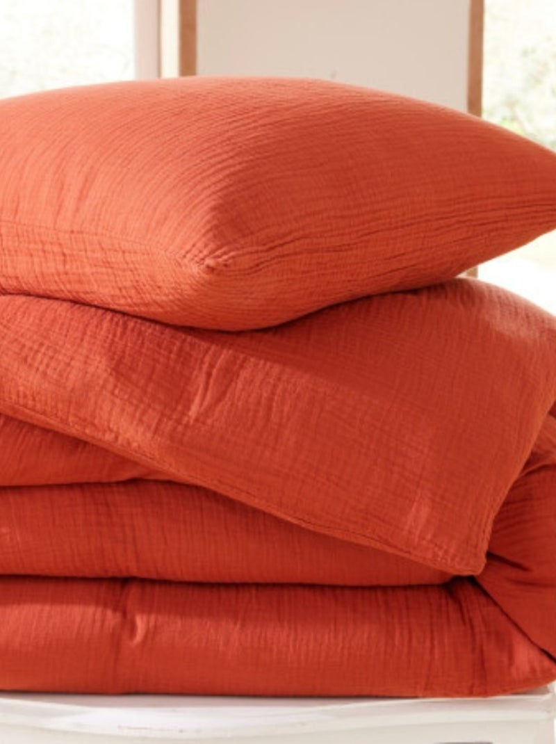 Juego de cama de Gasa de Algodón Alia PROMO LINGE Terracota - Kiabi
