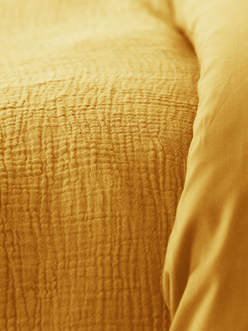 Juego de cama de gasa de algodón amarillo - Kiabi