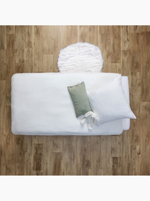 Juego de cama de gasa de algodón blanco 140x200cm - Kiabi Juego de cama de gasa de algodón blanco 140x200cm - Kiabi