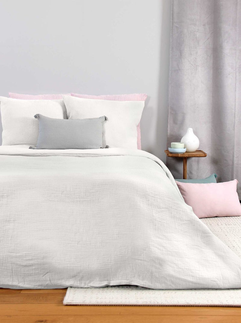 Juego de cama de gasa de algodón BLANCO - Kiabi
