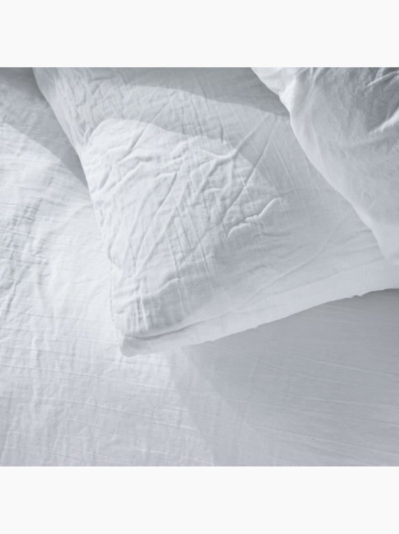 Juego de cama de gasa de algodón lisa, 240 x 220 cm - AFIBEL Blanco - Kiabi