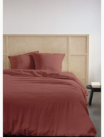Juego de cama de gasa de algodón lisa, 240 x 220 cm - AFIBEL